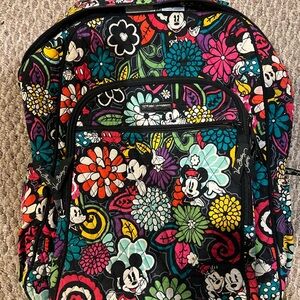 Vera Bradley Disney Parks Colorful Floral Backpack Mickey and Minnie